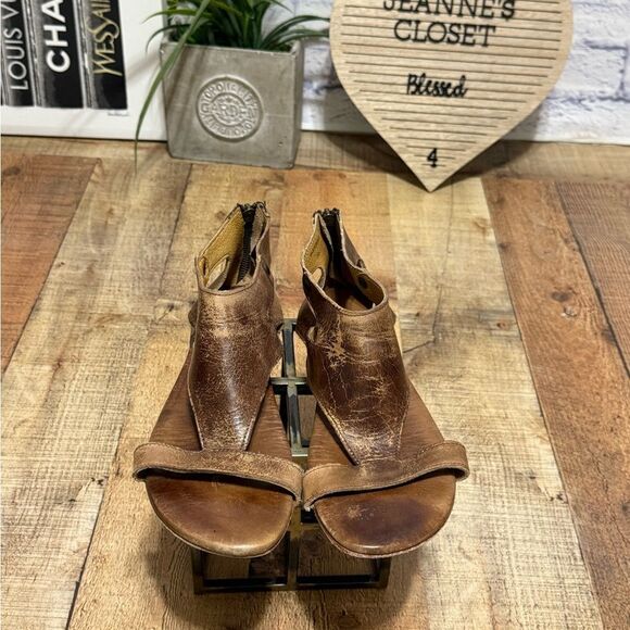 Bed Stu Soto tan rustic Brown Leather Sandals 10 - Picture 5 of 11